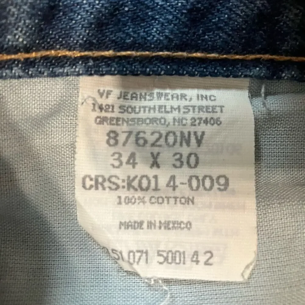 Rustler Blue Straight Jeans with Regular Fit and Contrast Stitching 34X30